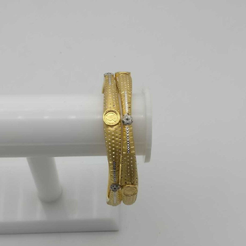 916 Yellow Gold Modern Pipe Kadli by Saideep Jewels