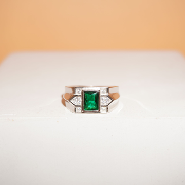 925 Silver Classic Colour Stone Ring 709R30