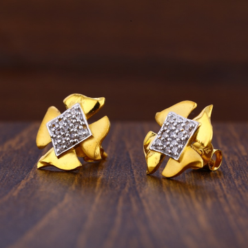 916 Gold CZ Hallmark Classic Ladies Tops Earrings...
