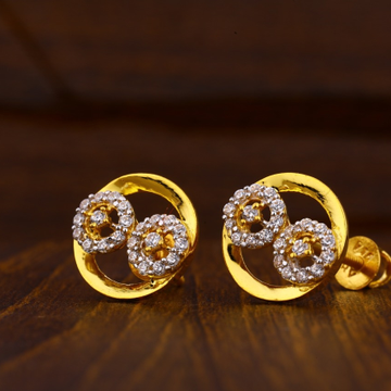 916 Gold CZ Hallmark Classic Ladies Tops Earrings...