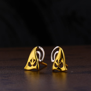 916 Gold Hallmark Designer Ladies Plain Earring LP...