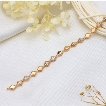 18K Rose Gold ladies Bracelet with white stones st... by 