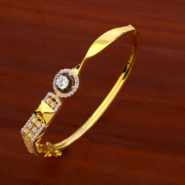 18CT CZ  Ladies Classic Gold Kada Bracelet LKB169
