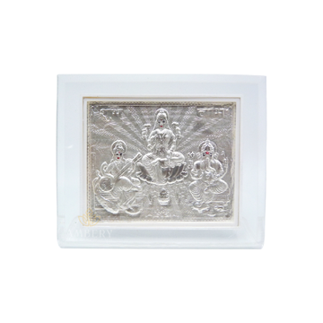 Ganesh Laxmi Saraswati Silver Foil Frame