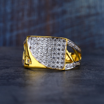 Mens 916 Daily Wear Fancy Cz Gold Ring-MR82