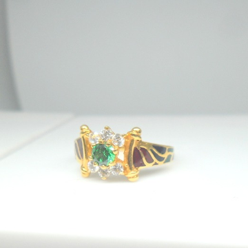 22KT / 916 Gold cZ with green color stone Traditio... by 