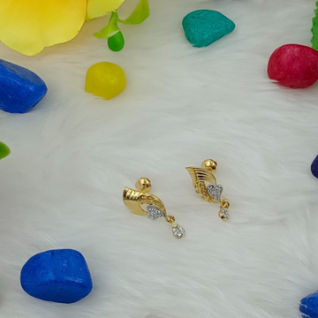 916 Gold CZ Modern Design Earring by Ranka Jewellers