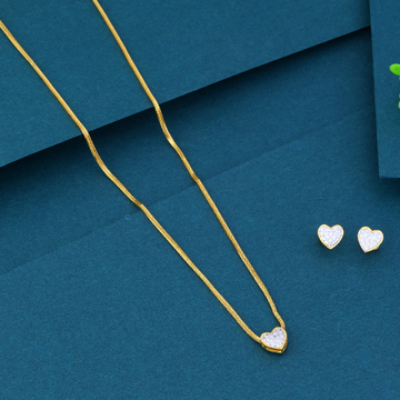 916 Gold Exclusive Heart Shape Necklace Set by 