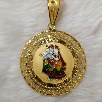 916 Gold Radha Krishna Designer Pendant