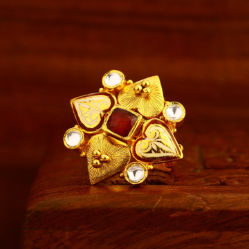22KT Gold CZ Antique Delicate Ladies Ring LAR170
