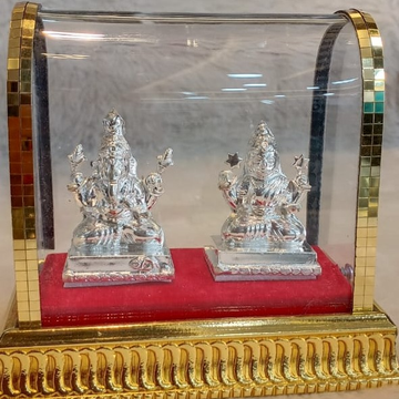 silver laxmiji + ganeshji Murti by 