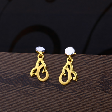 Ladies 916 Gold Designer Plain Earring -LPE24