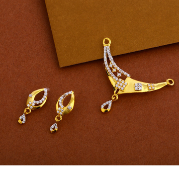 916 Cz Mangalsutra Hallmark Classic Pendant Set MP...
