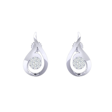 Pure Platinum Real Diamond Designer Earrings MGA -...