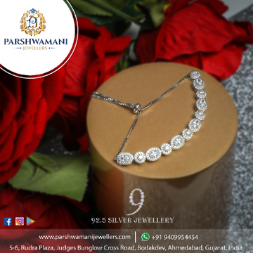 92.5 Silver Cz And Adjustable Brecelet For Women