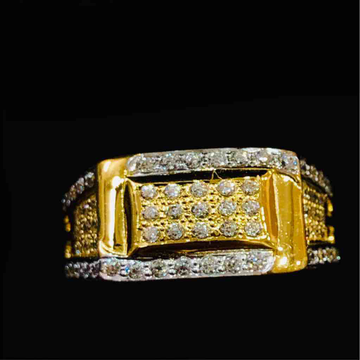 22KT Gold Handmade Gents Ring With Diamonds by Prakash Jewellers