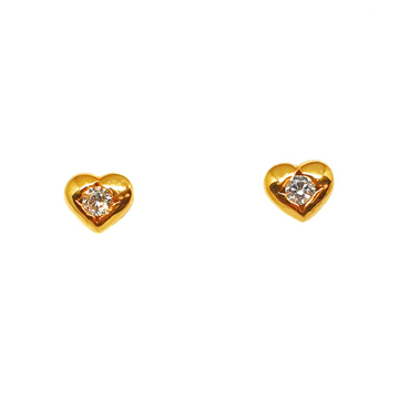 22K Gold Heart Shaped Earrings MGA - BTG0195