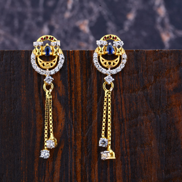 22CT Gold Cz Ladies Classic Jhummar Earring LFE349