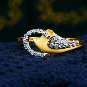 Exclusive Cz Gold Fancy Ladies Ring LRG -0310