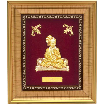 Lord Shree Swaminarayan Frame In 24K Gold Foil MGA...
