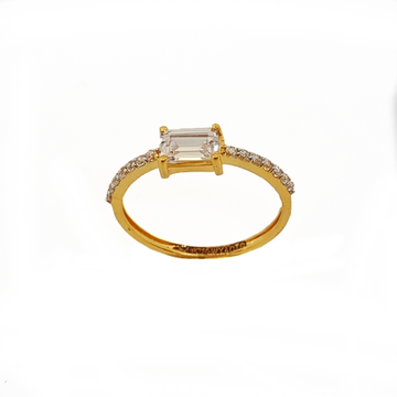 White Stone Diamond Ring In 18K Gold MGA - LRG1510