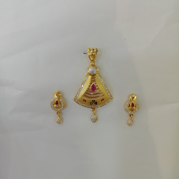 916 gold fancy met finishing and pink stone butty... by 
