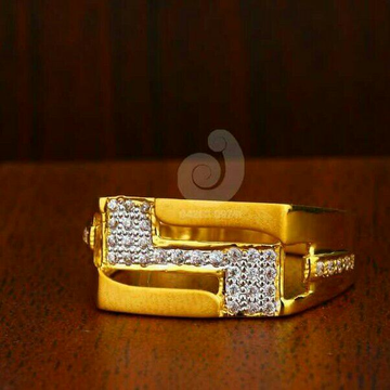 22ct Designer Cz Gents Ring
