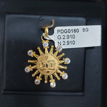 22 kt surya pendant with cz stone by Parshwa Jewellers