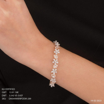 18K Gold Shining Diamond Bracelet