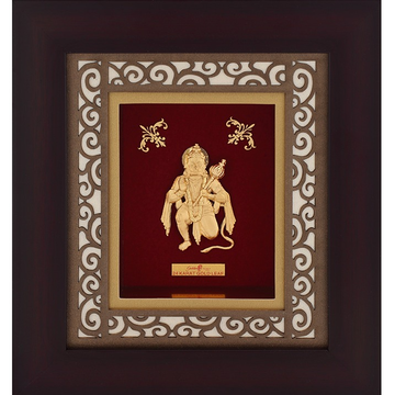 22K Gold Plated Hanumanji Photo Frame AJ-08 by 