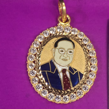 Gold Ambedkar pendant by Saurabh Aricutting