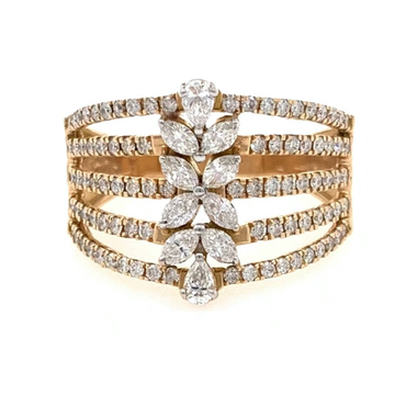 18kt / 750 rose gold floral diamond ladies ring 8l...