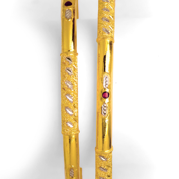 916 Gold Single Pipe Copper Kadali Bangle BO-15 by 
