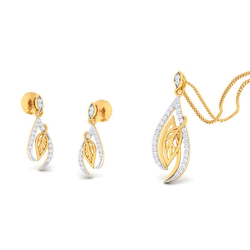 22k gold cz unique pendant set by 