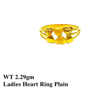 22K Ladies Heart Ring Plain by 