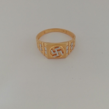 916 gold swastik design Gents ring by 