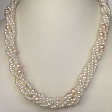 white seed pearls necklace with pink round pearls JPM0287