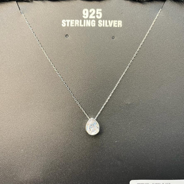 925 Silver Single Stone Pendant Set by 