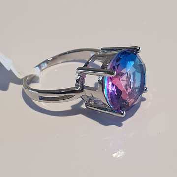 92.5 Silver Rainbow Mystic Topaz Gemstone Ring by 