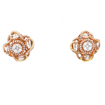 Aufwändig hallmarked diamond earring with fancy di...
