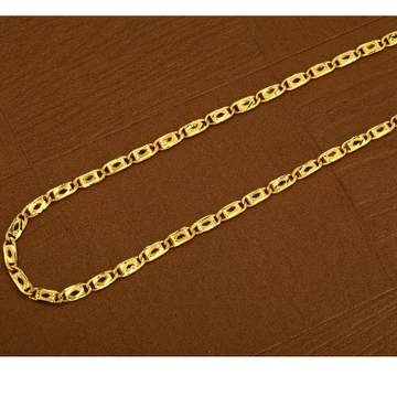 Mens 22K Plain Gold Nawabi Chain-MNC06
