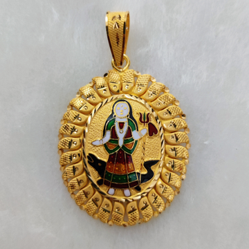 916 Gold Fancy Khodiyar Maa Minakari Pendant