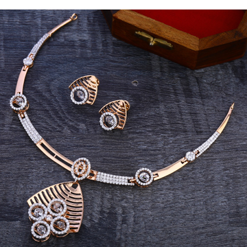 750 rose gold classic hallmark necklace set rn296