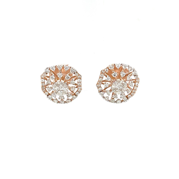 Traditional Diamond Stud Earring in 18K Rose Gold