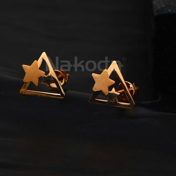 750 Rose Gold Women's Stylish Hallmark Earring RE2...