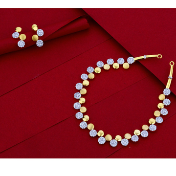916 CZ Gold  Delicate Hallmark Necklace Set LN23
