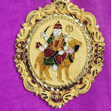 Gold momai / Dashama ma Mina pendant by Saurabh Aricutting