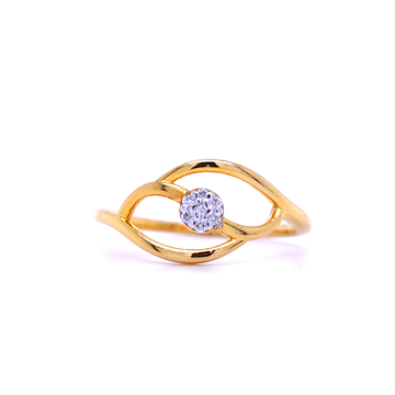 Cluster diamond ball centric ring in 18kt