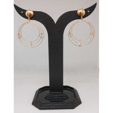 18 KT ROSE GOLD ROUND DESIGNED EARRING by 