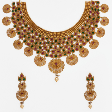 916 Gold Choker Necklace Set SJ-7487 by 
